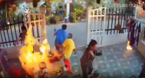 Cả nhà ngồi ăn lẩu thì bếp ga mini ph:át n::ổ